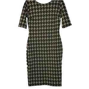Bodycon stretch houndstooth midi dress medium Sexy Stretch Classic Office Work